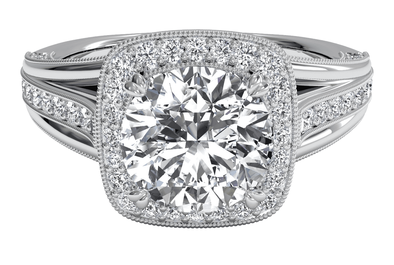 The Cecile Halo / 0.63 Carat Round Lab Diamond