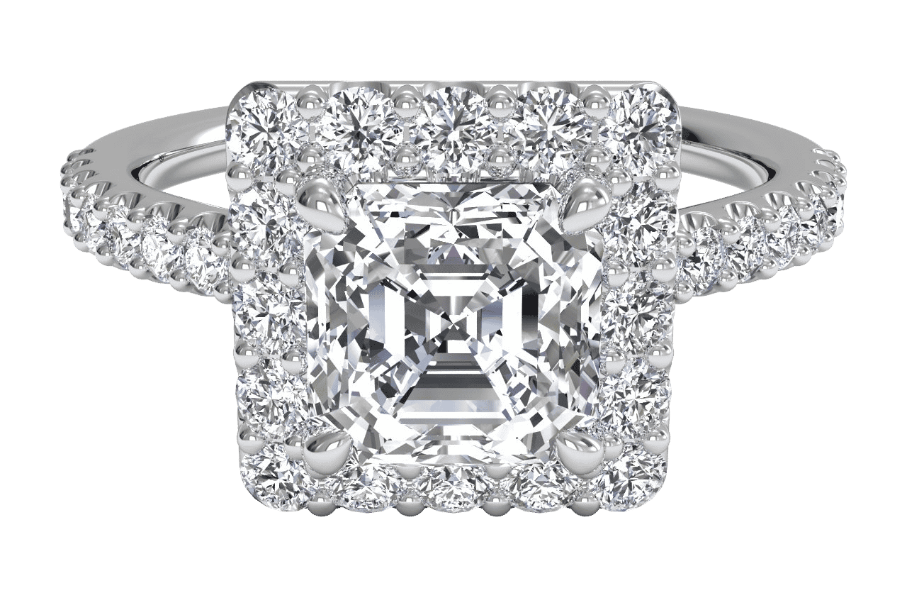 The Layla Halo / 0.72 Carat Asscher Diamond