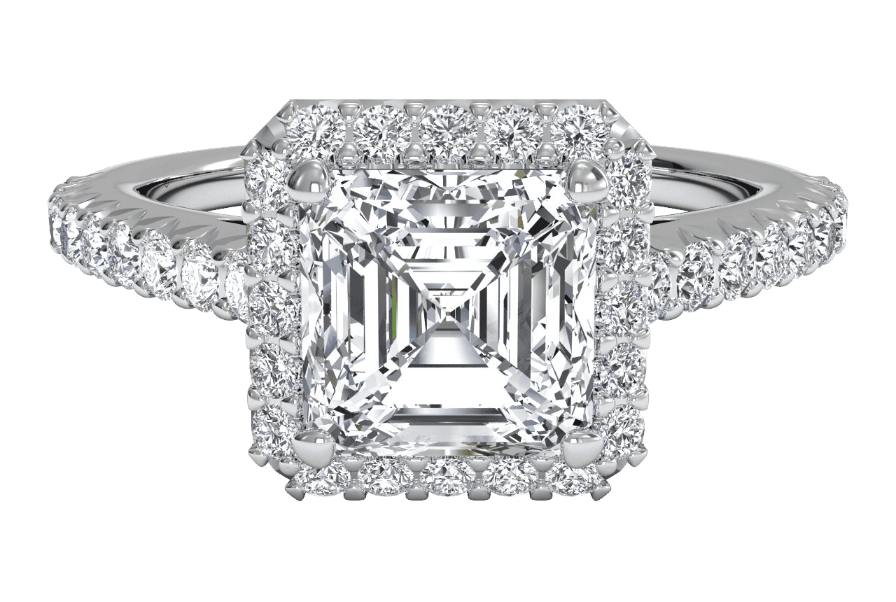 The Laura Halo / 0.72 Carat Asscher Diamond