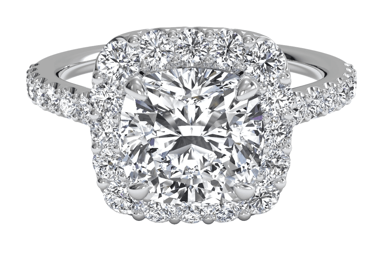 The Aria Halo / 0.60 Carat Cushion Diamond