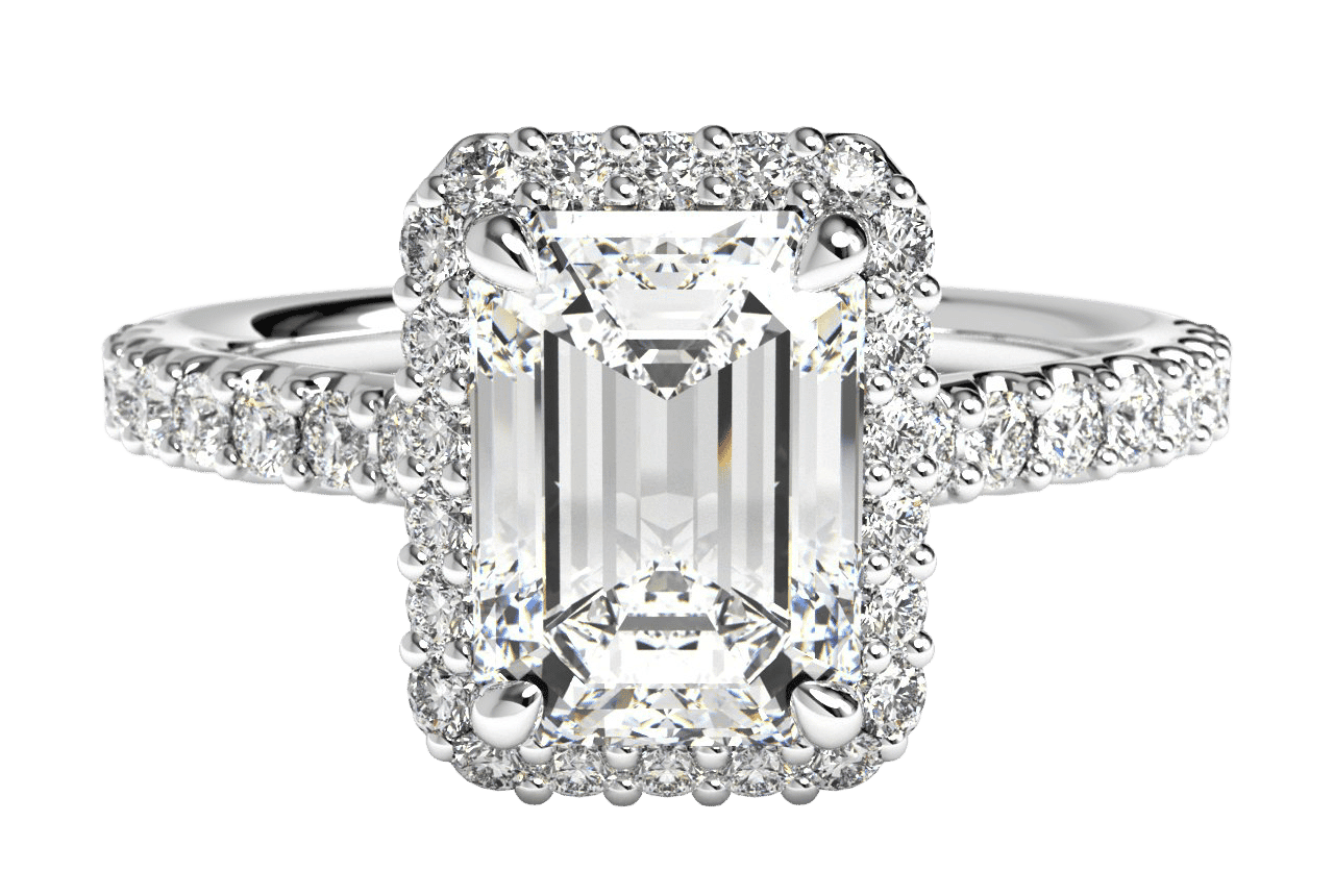 The Layla Halo / 0.70 Carat Emerald Lab Diamond