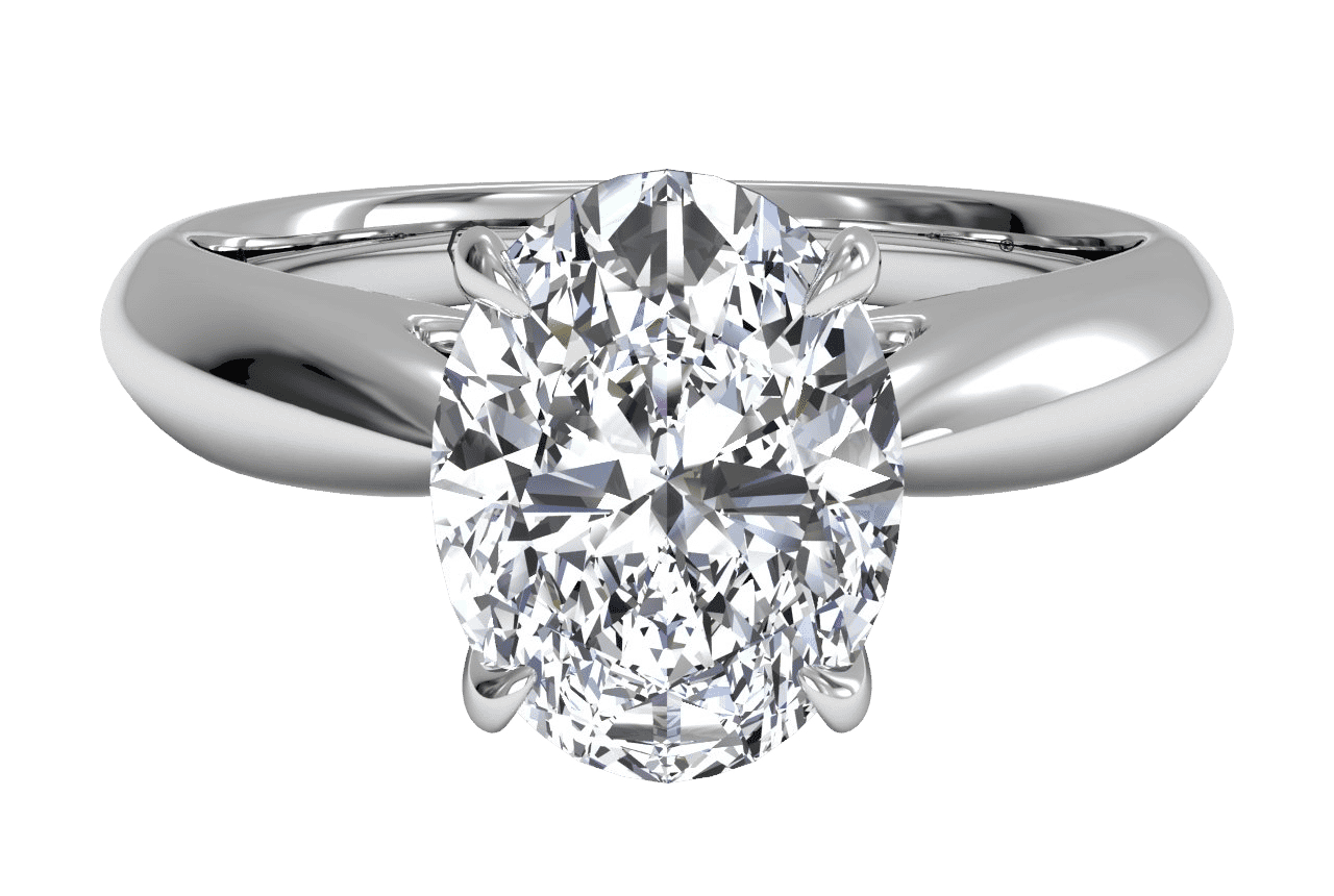 The Jasmine Solitaire / 0.55 Carat Oval Lab Diamond