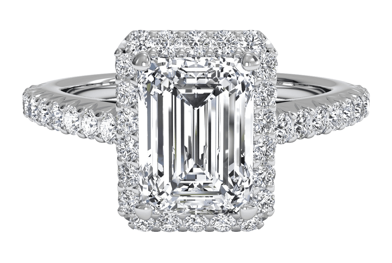 The Laura Halo / 0.70 Carat Emerald Lab Diamond