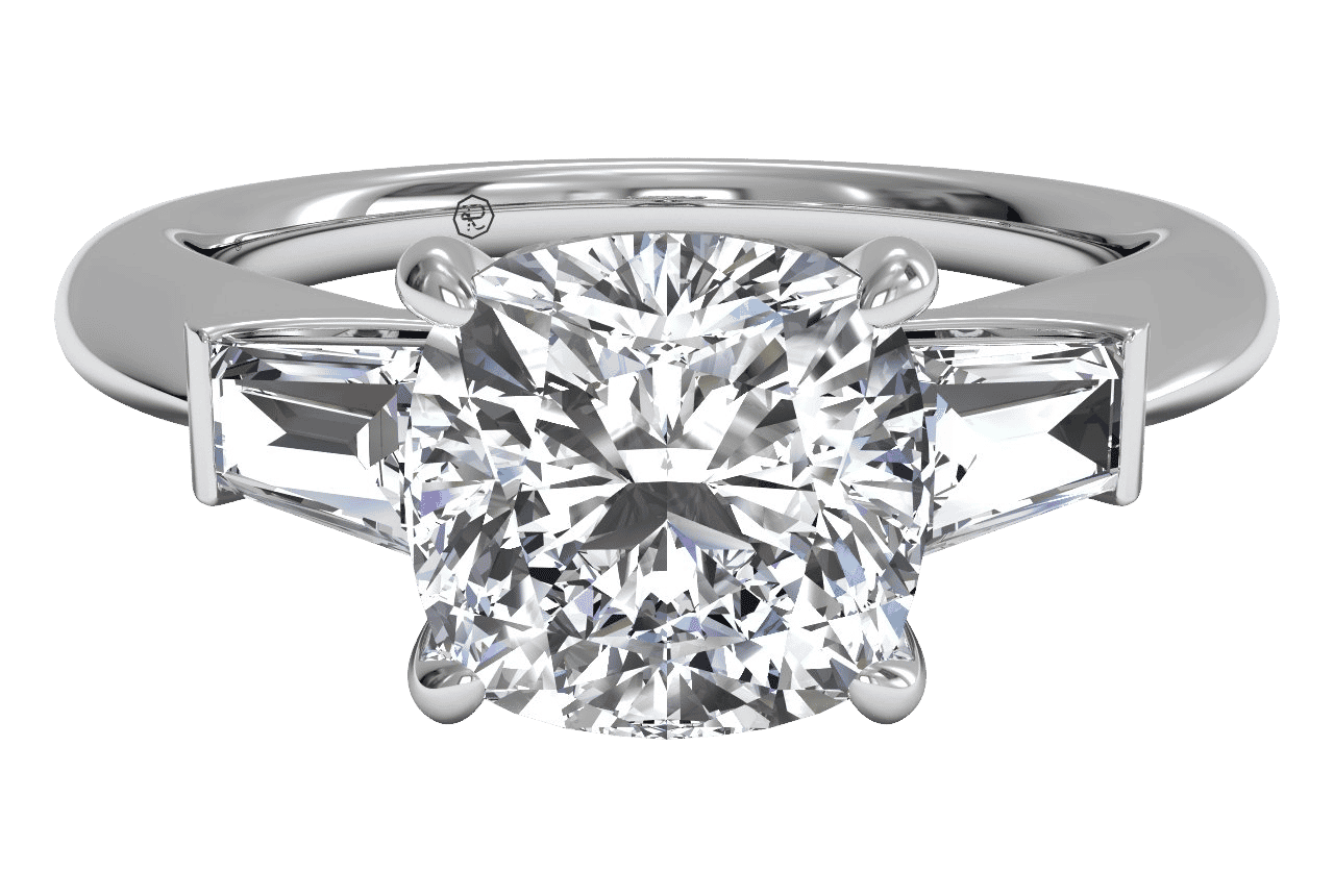 The Emma Three-Stone / 0.60 Carat Cushion Diamond
