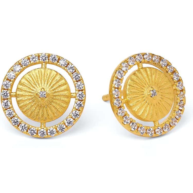 24kt Gold Plated Solira Sun & Moon Earring Buttons