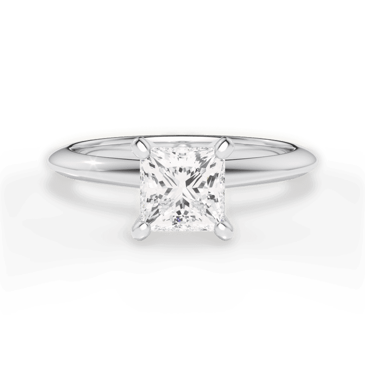 Solitaire Knife-Edge Engagement Ring / 2.08 Carat Princess Diamond