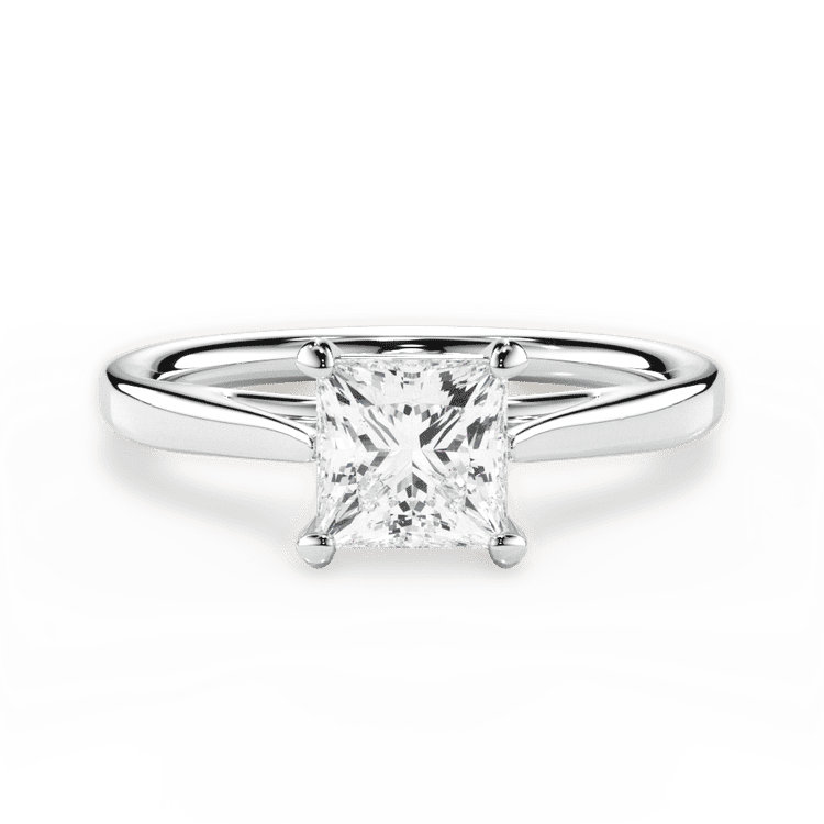 Modern Solitaire Engagement Ring / 2.08 Carat Princess Diamond