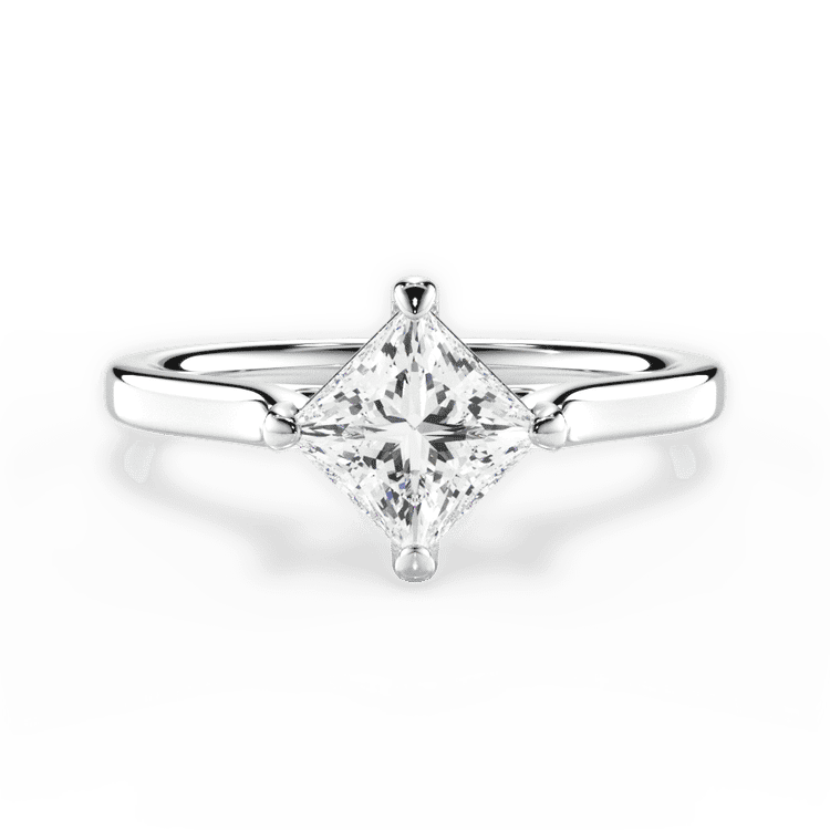 Kite Set Solitaire Diamond Engagement Ring / 2.08 Carat Princess Diamond