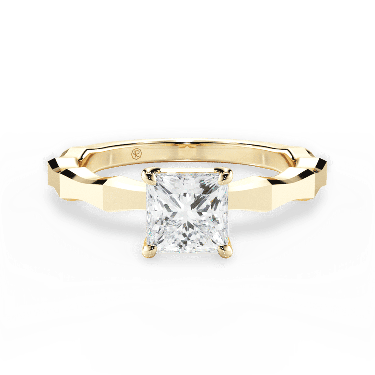 Octagon Solitaire Engagement Ring / 2.08 Carat Princess Diamond