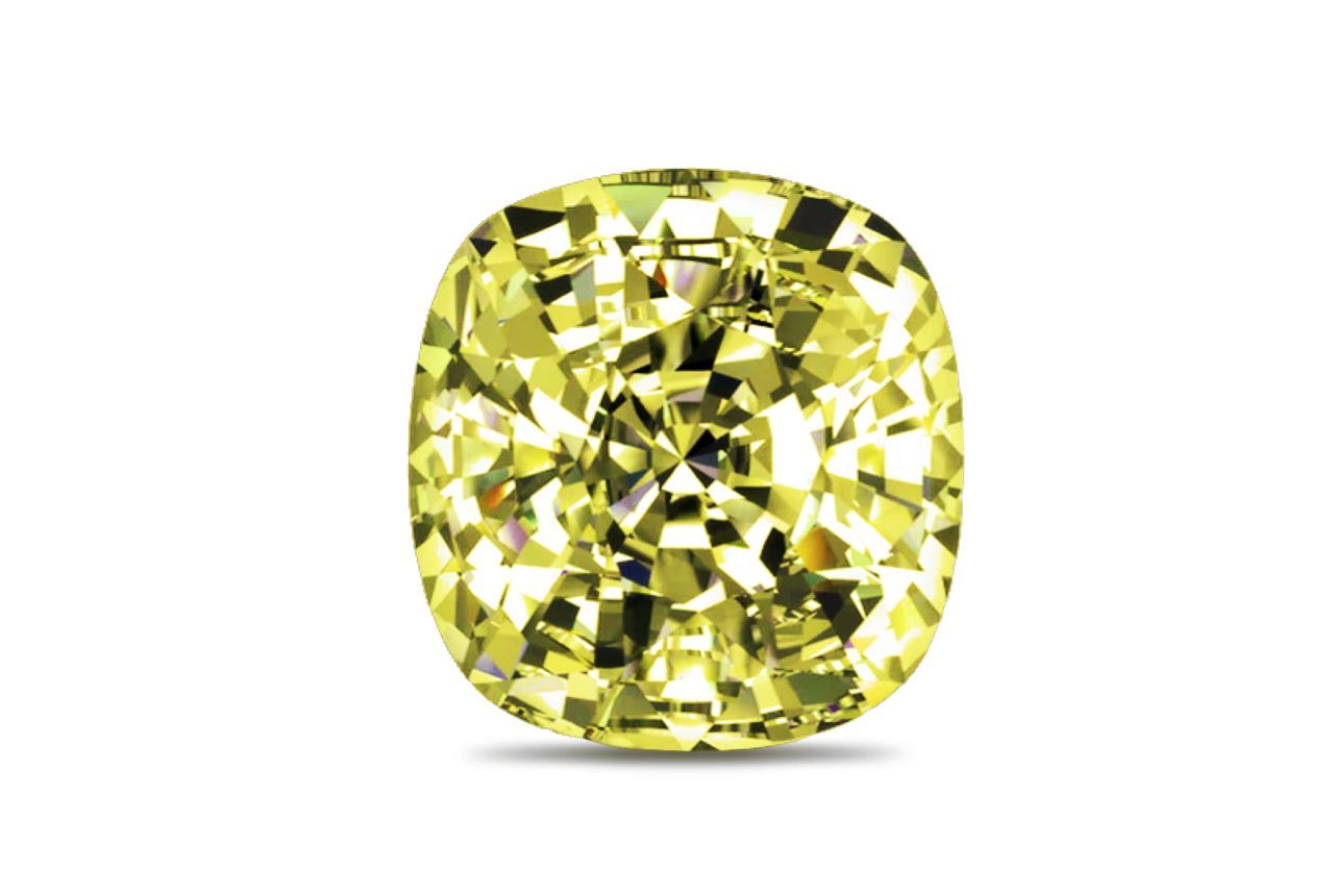 0.53 Carat Cushion Yellow Diamond