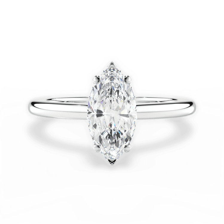 Solitaire Diamond Gallery Engagement Ring / 6.02 Carat Marquise Lab Diamond