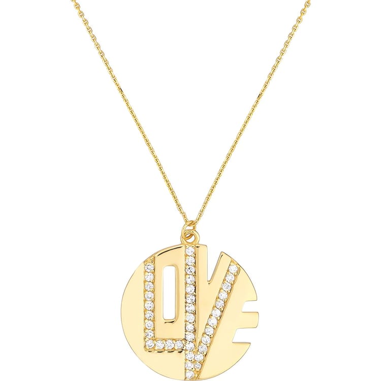 14kt Gold 0.38 CTW Diamond Love Cutout Medallion Necklace