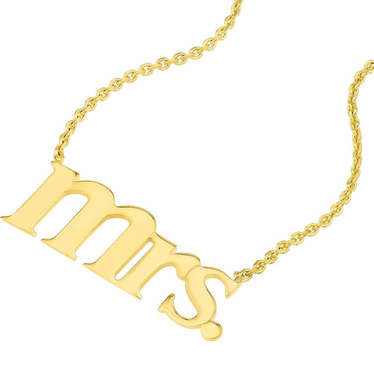 14kt Gold Mrs. Nameplate Adjustable Necklace