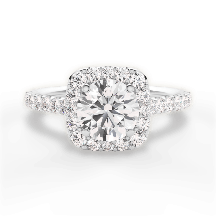 Cushion-shaped Halo Diamond Engagement Ring