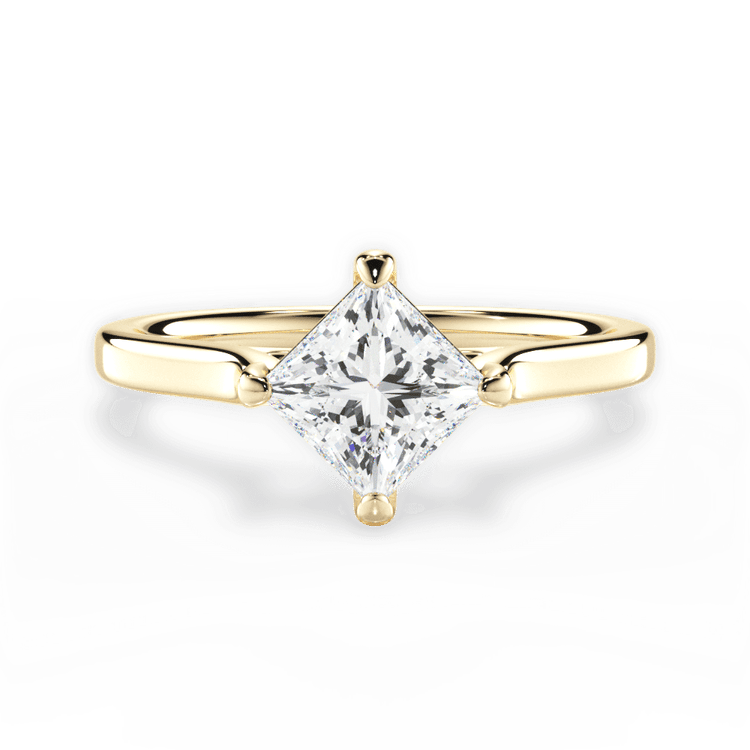 Kite Set Solitaire Diamond Engagement Ring / 0.23 Carat Princess Diamond
