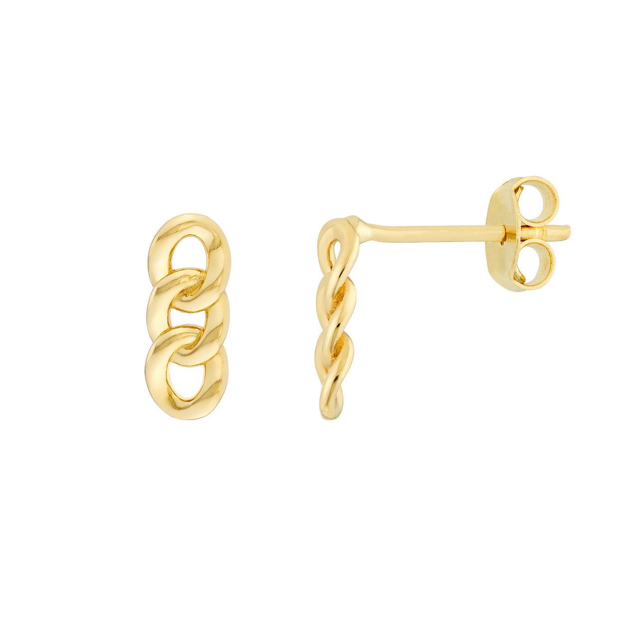 14kt Gold Triple Link Earrings