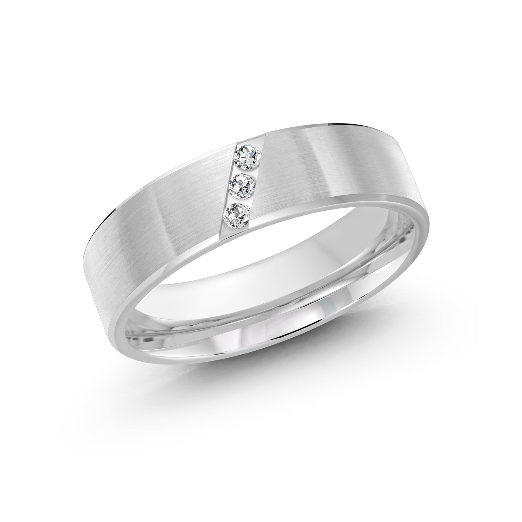 Men's 6mm 0.06 CTW Satin-finish Lab Diamond Wedding Ring