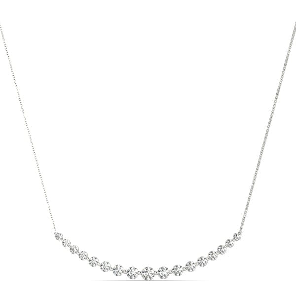 1.00 - 1.50 CTW Shared Prong Round Diamond Bar Necklace