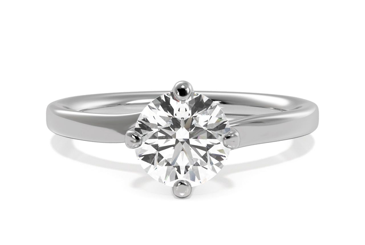 Solitaire Kite Set Swirl Diamond Engagement Ring