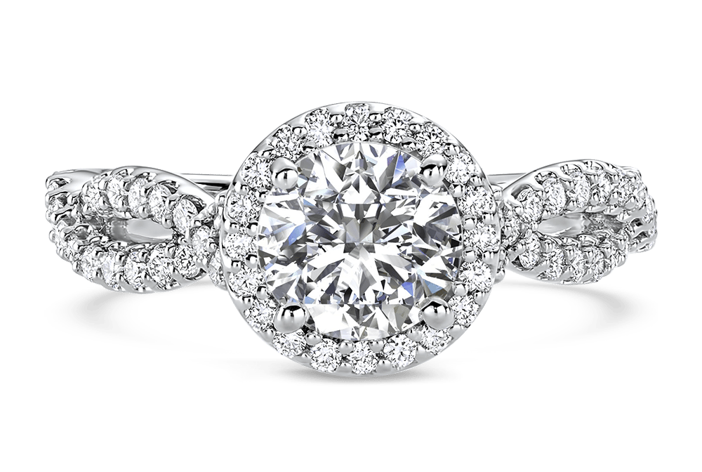 Diamond Twist Halo Engagement Ring