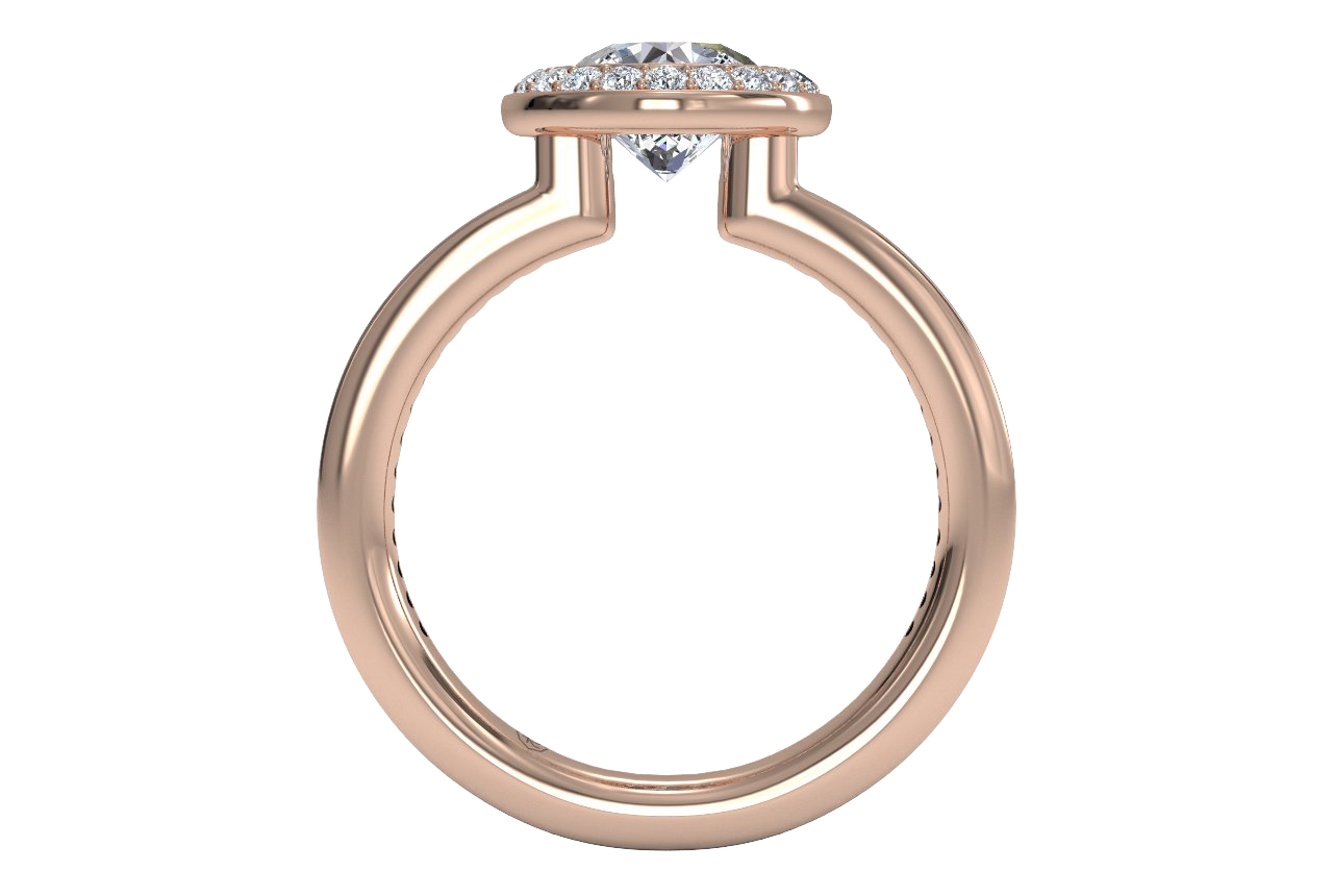 18kt Rose Gold / Round / Front