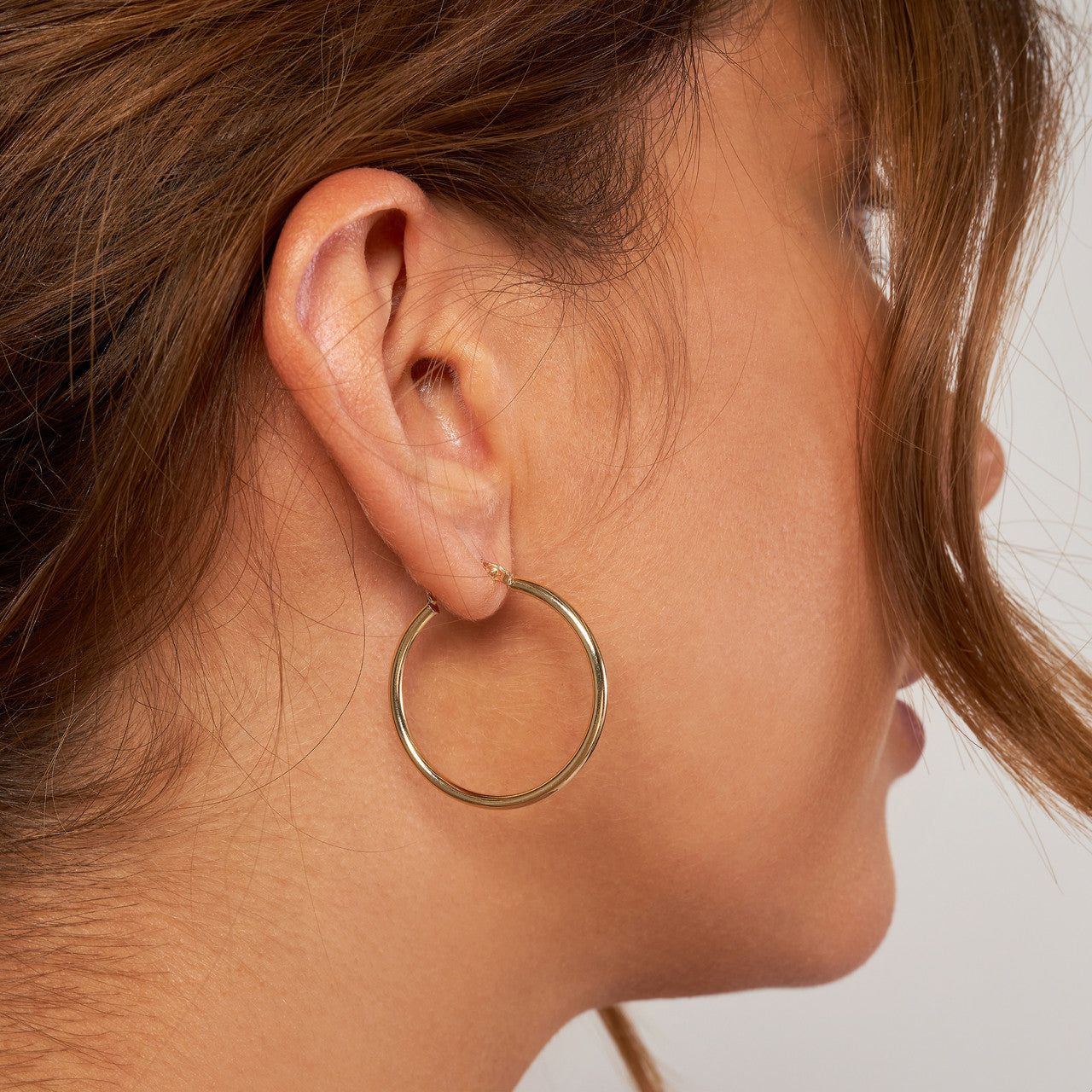 14kt Gold 15-35mm Polished Hoop Earrings
