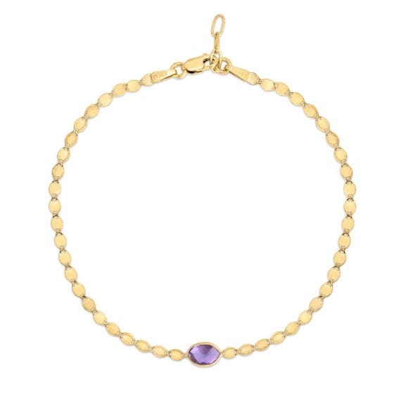 14kt Gold Amethyst Mirrored Chain Bracelet