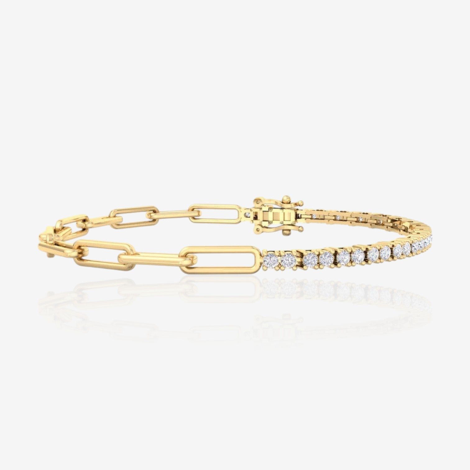 Diamond Paperclip Tennis Statement Bracelet