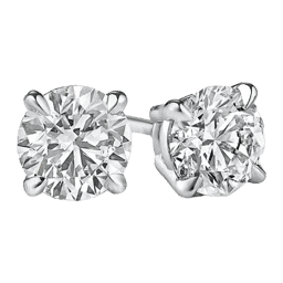 Four Prong Diamond Stud Earrings