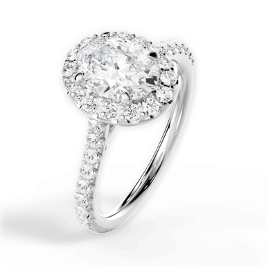 French-set Halo Diamond Band Engagement Ring | Ritani