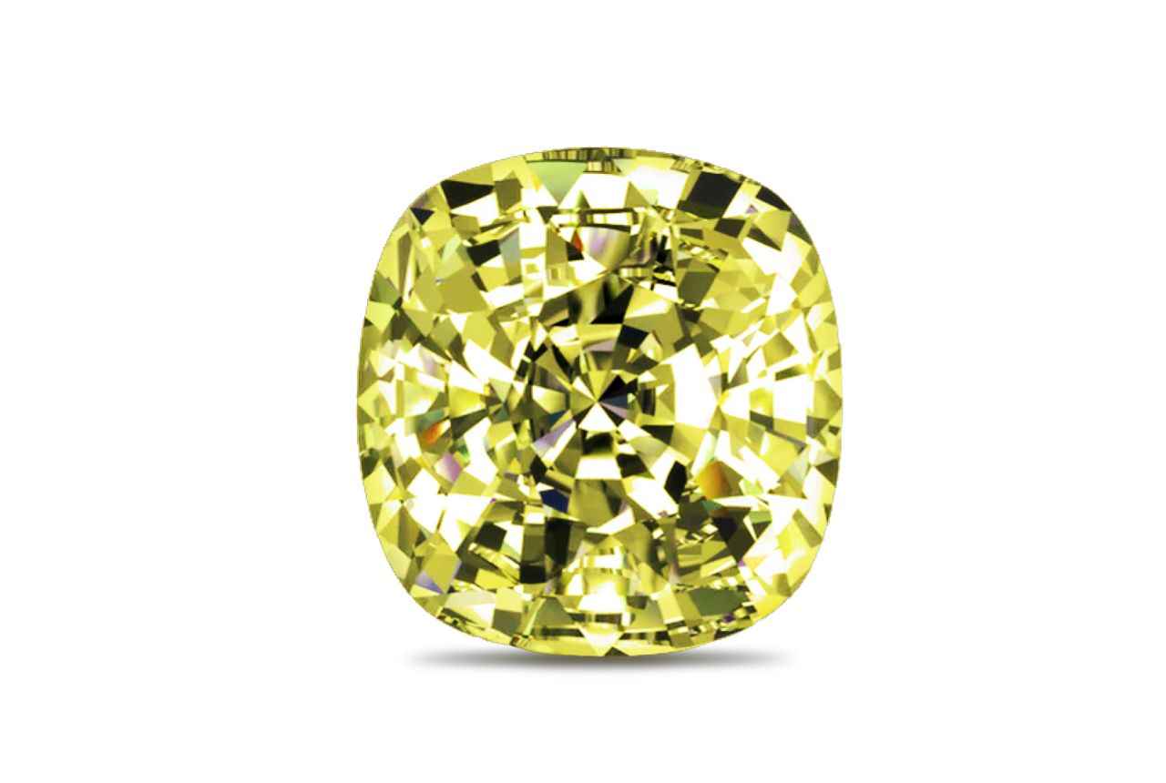 0.74 Carat Cushion Yellow Diamond