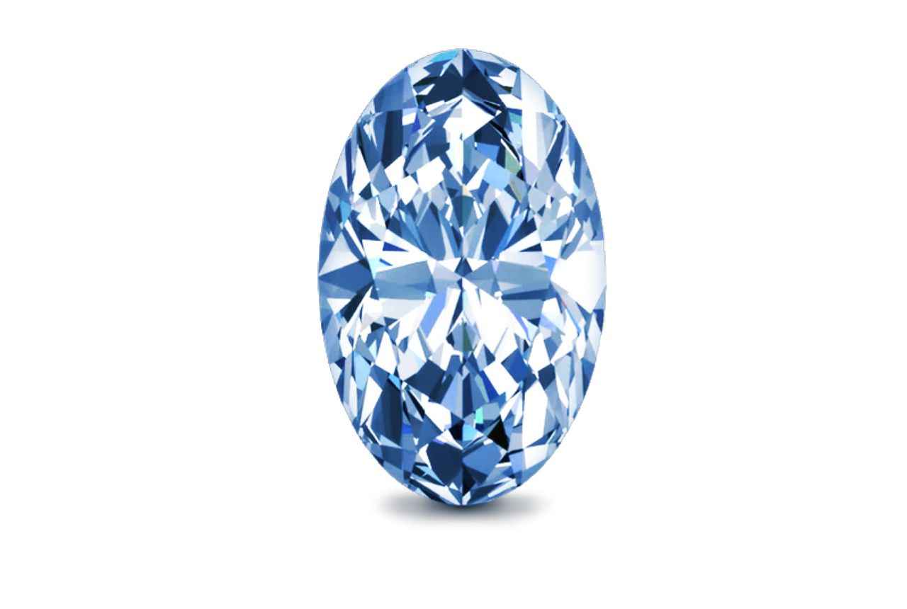 0.43 Carat Oval Blue Lab Diamond