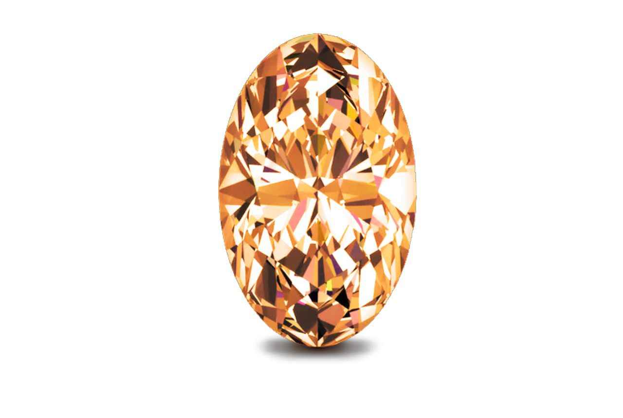 0.50 Carat Oval Orange Diamond