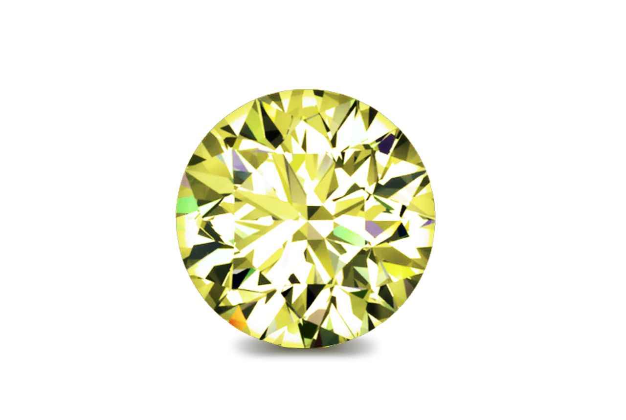 0.50 Carat Round Yellow Diamond