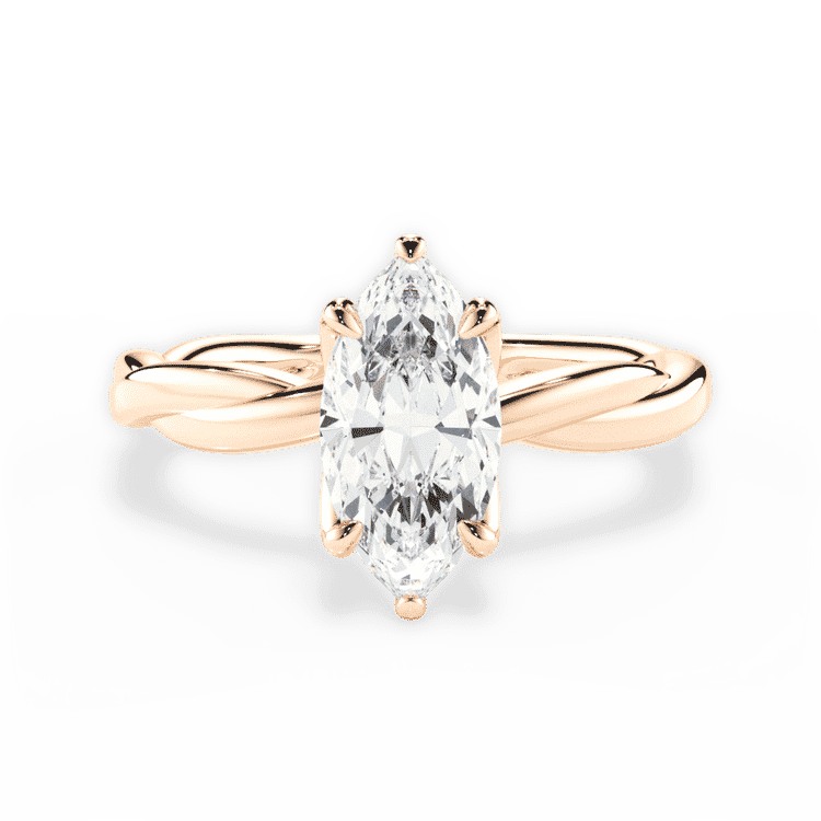 Twisted Solitaire Diamond Engagement Ring