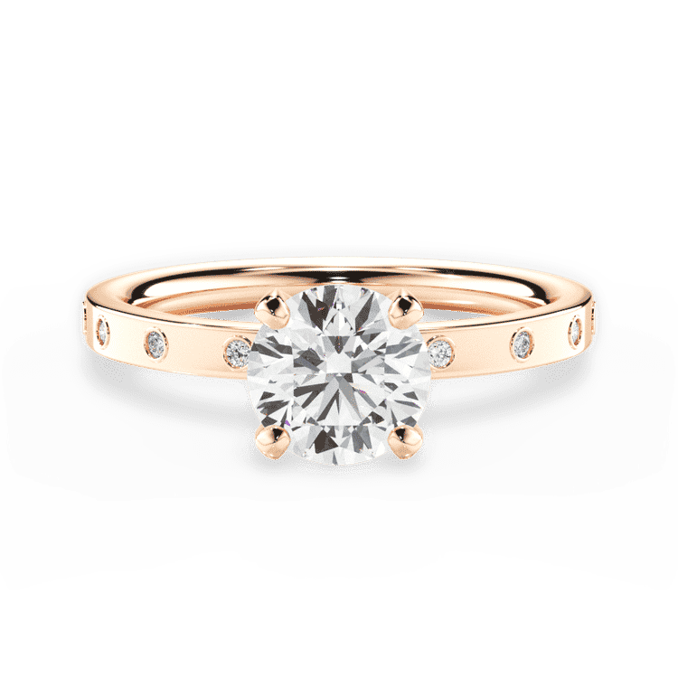 Polished Diamond Band Engagement Ring
