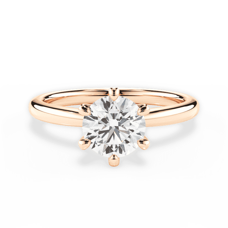 Modern 6-Prong Solitaire Engagement Ring