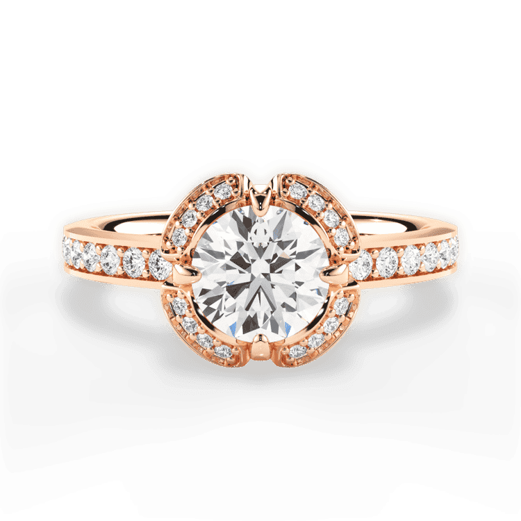 Vintage Open Halo Diamond Engagement Ring