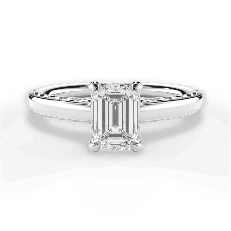 Engraved Solitaire Engagement Ring