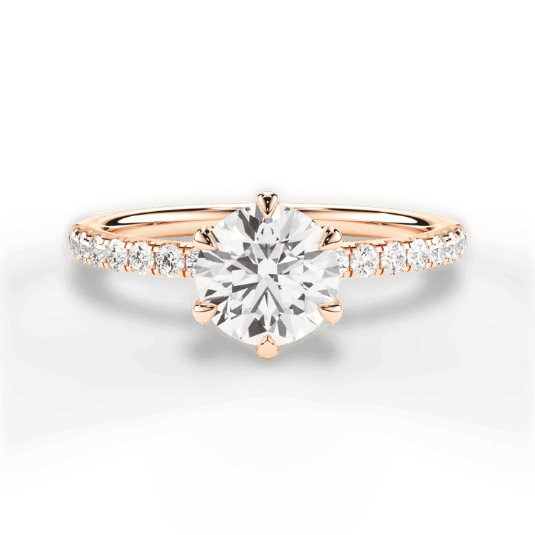 Six-Prong Diamond Band Engagement Ring