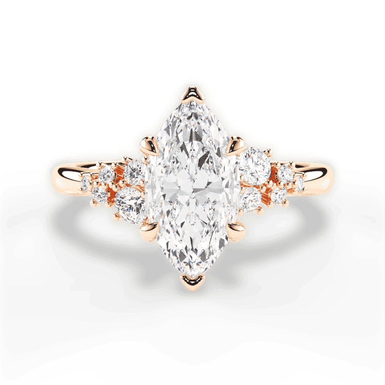 Cluster Sidestone Diamond Engagement Ring
