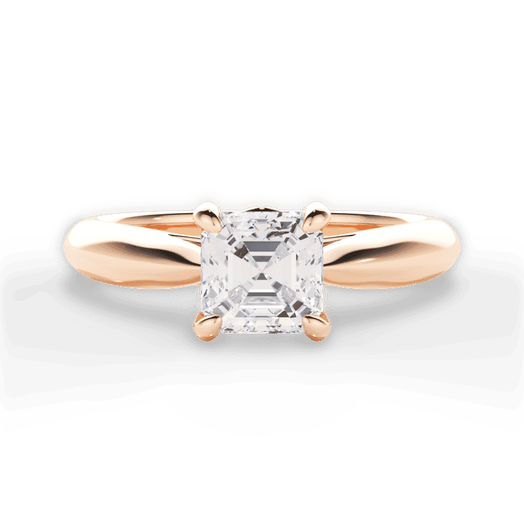 Solitaire Diamond Tapered Engagement Ring With Surprise Diamonds