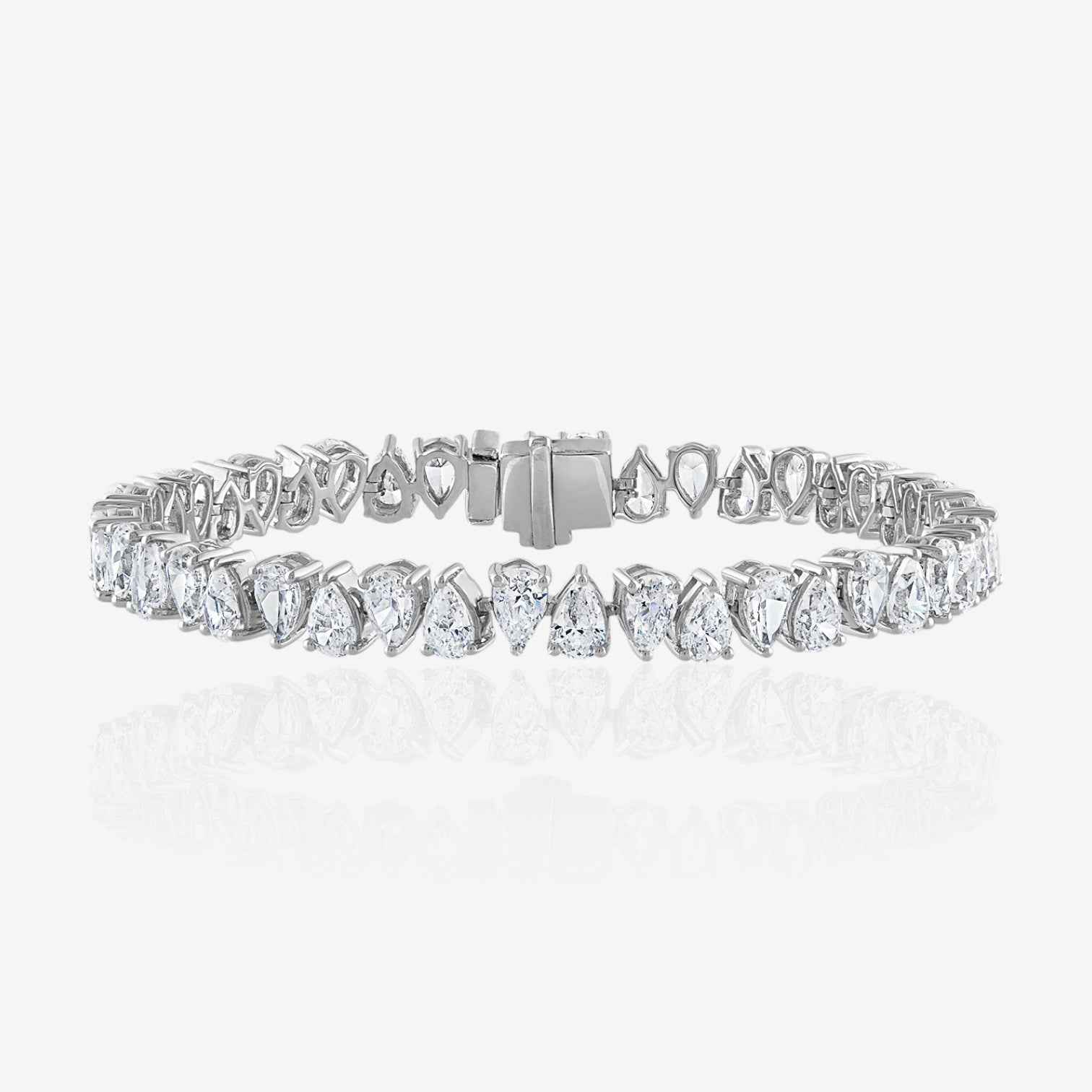 Up & Down Pear Cut Diamond Tennis Bracelet