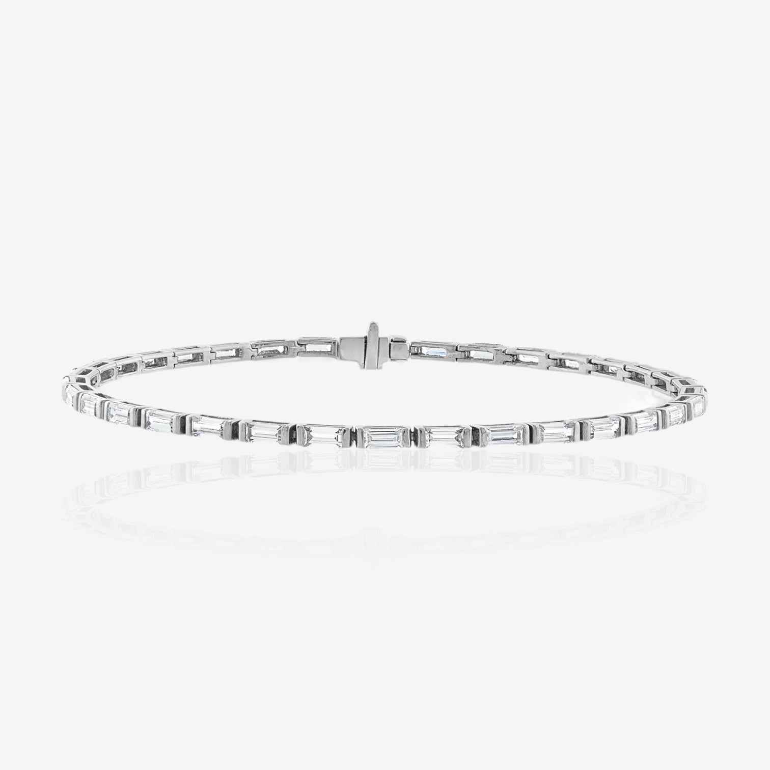 Lab Grown Baguette Cut East-West Diamond Tennis Bracelet