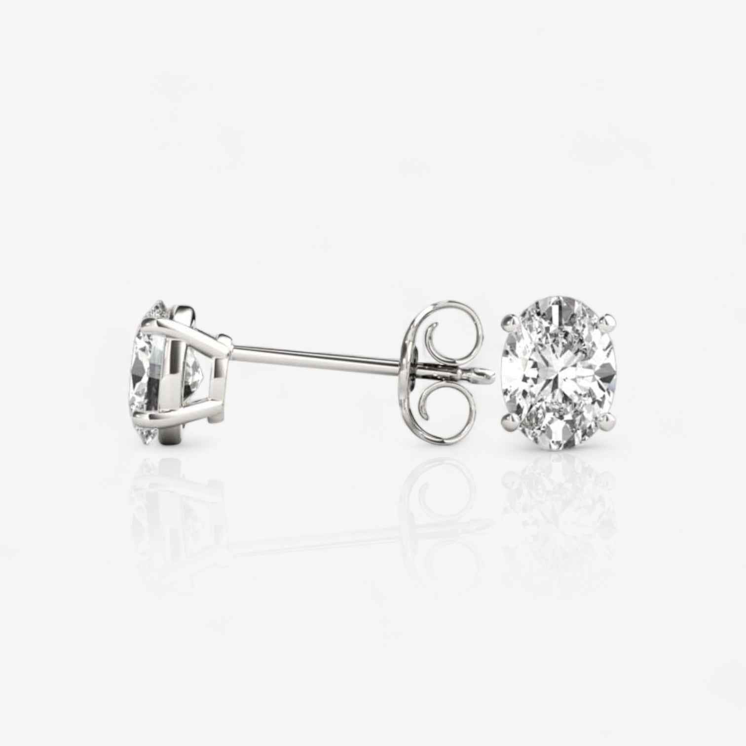 Lab Grown Oval Diamond Stud Earrings