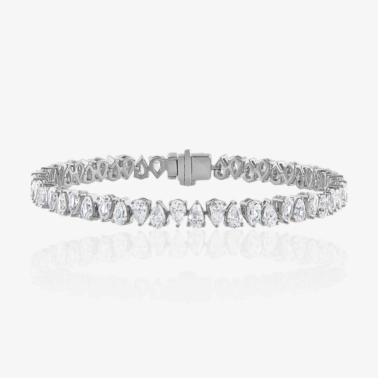 Up & Down Pear Cut Diamond Tennis Bracelet