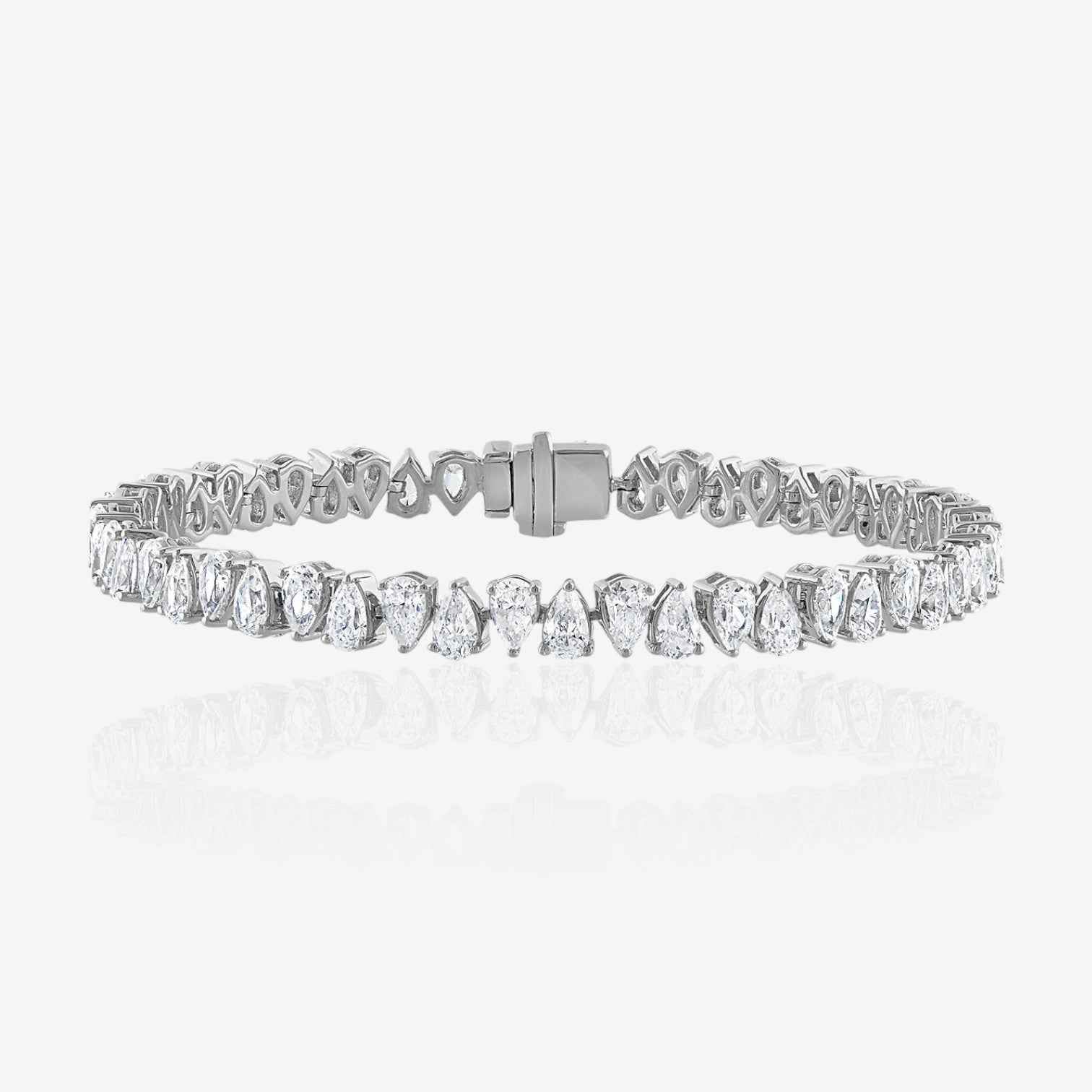 Lab Grown Up & Down Pear Cut Diamond Tennis Bracelet