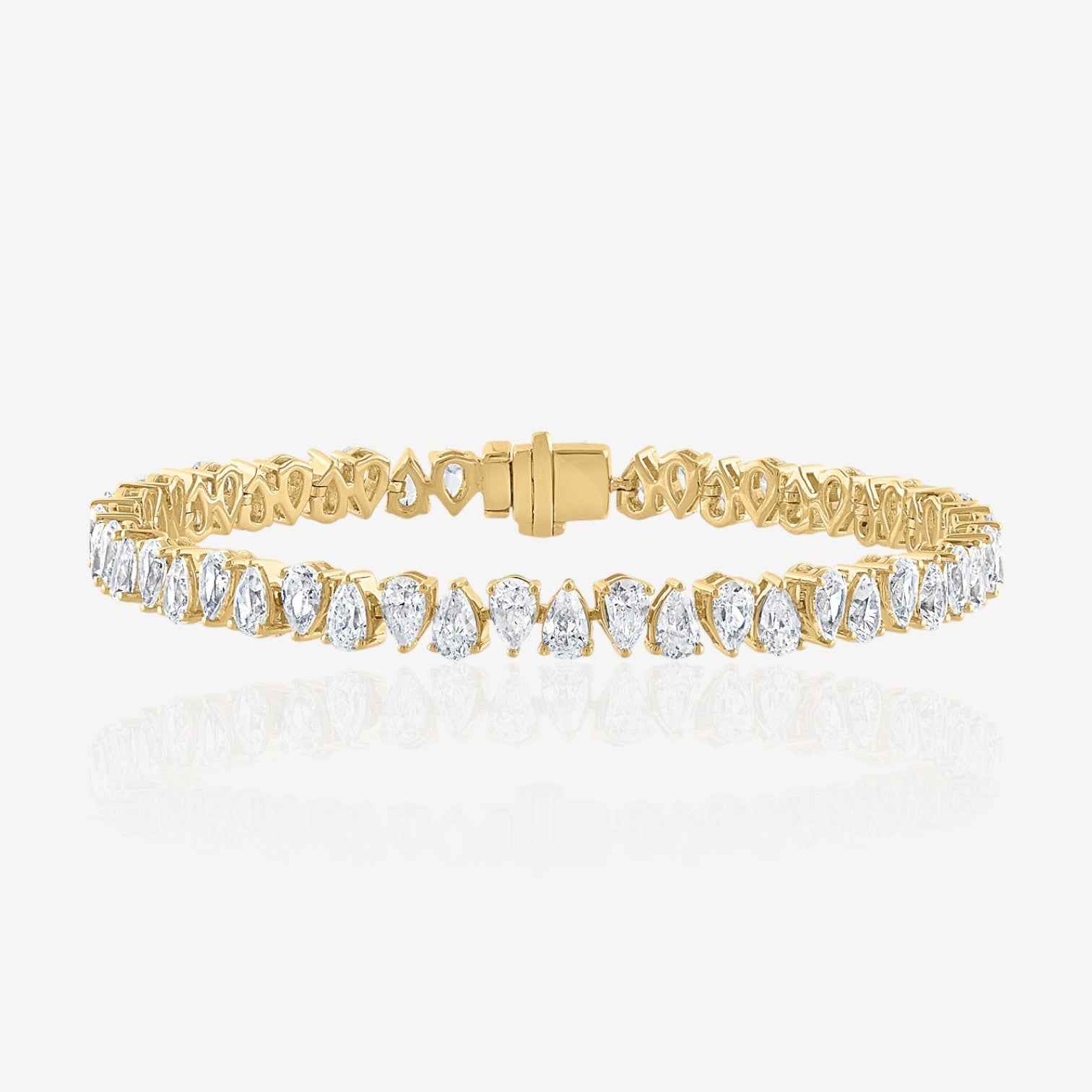 Lab Grown Up & Down Pear Cut Diamond Tennis Bracelet