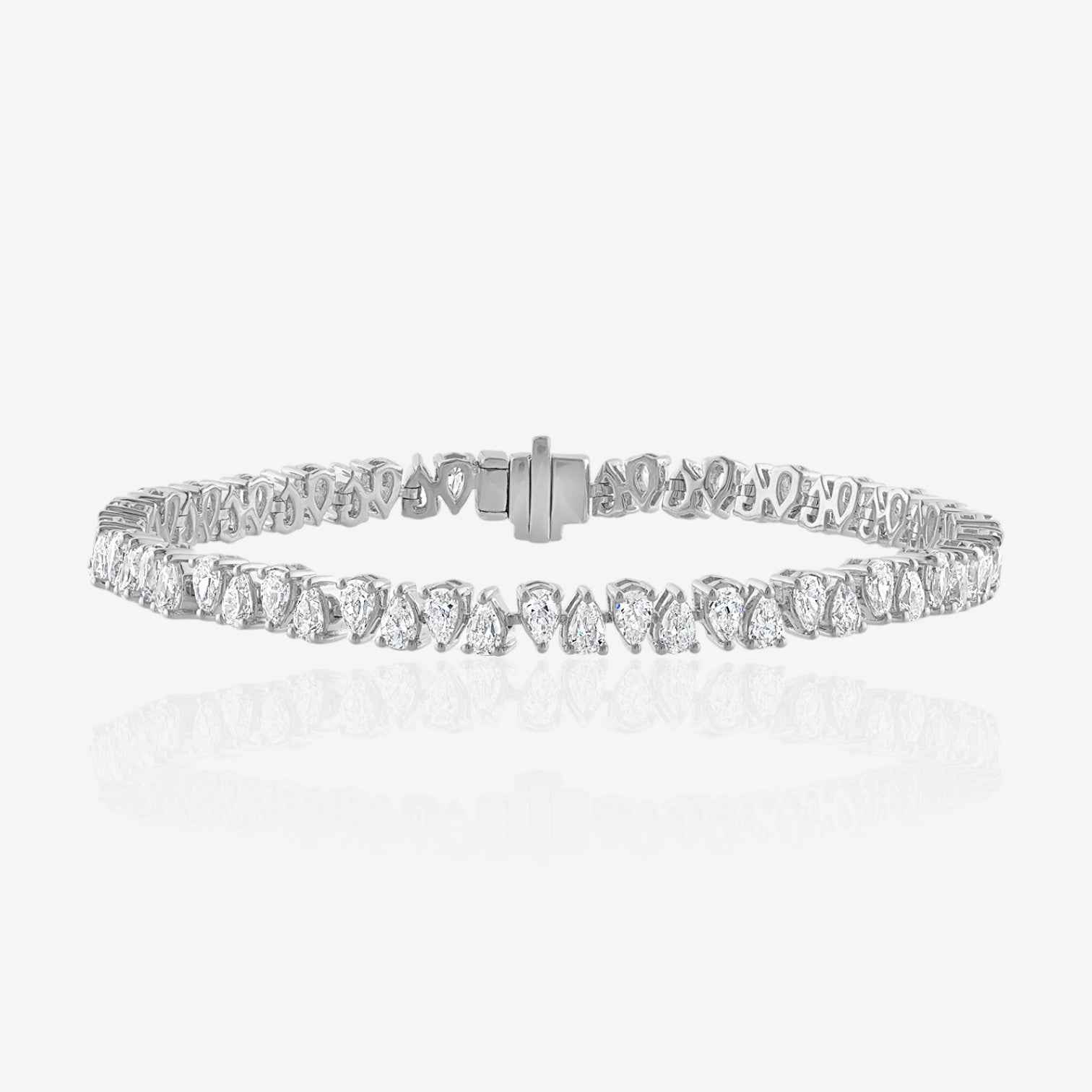 Up & Down Pear Cut Diamond Tennis Bracelet