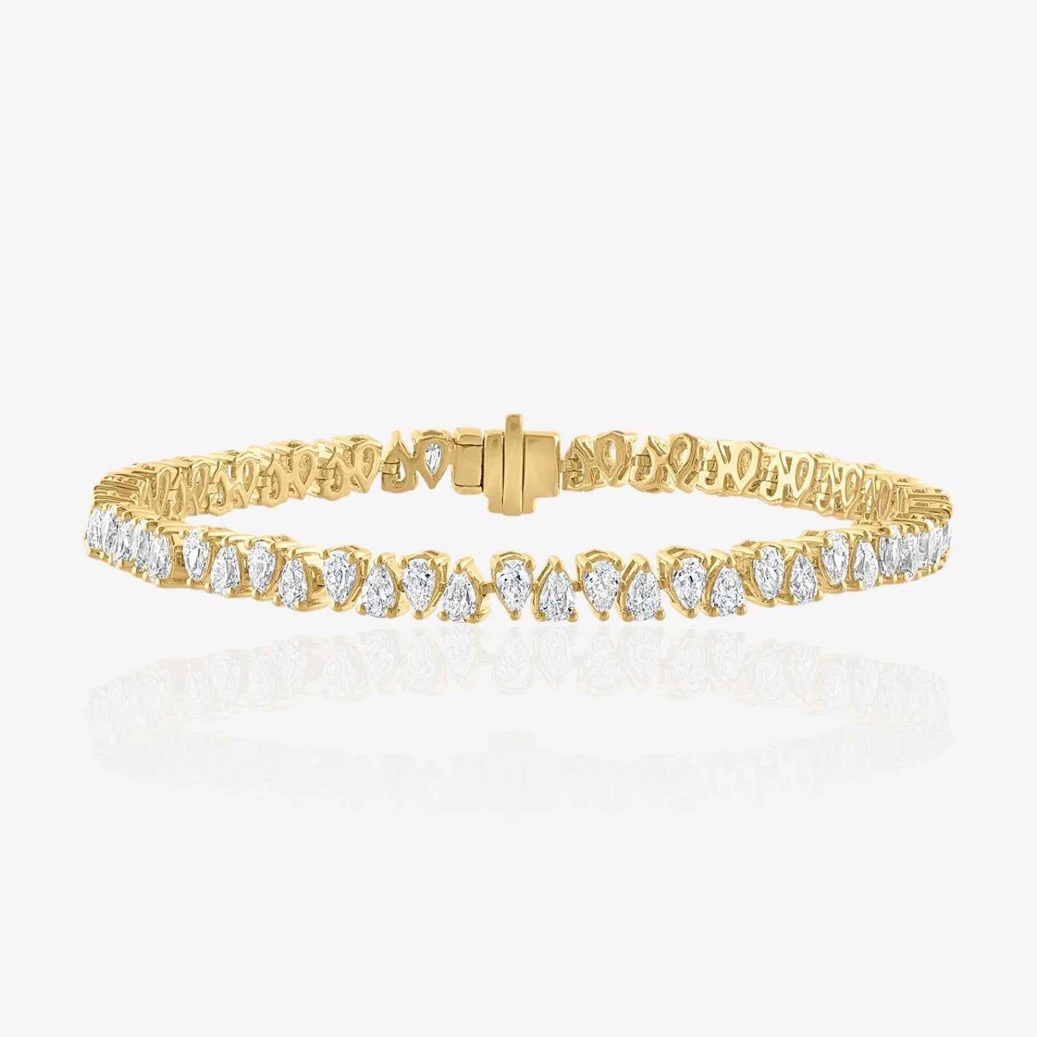 Lab Grown Up & Down Pear Cut Diamond Tennis Bracelet